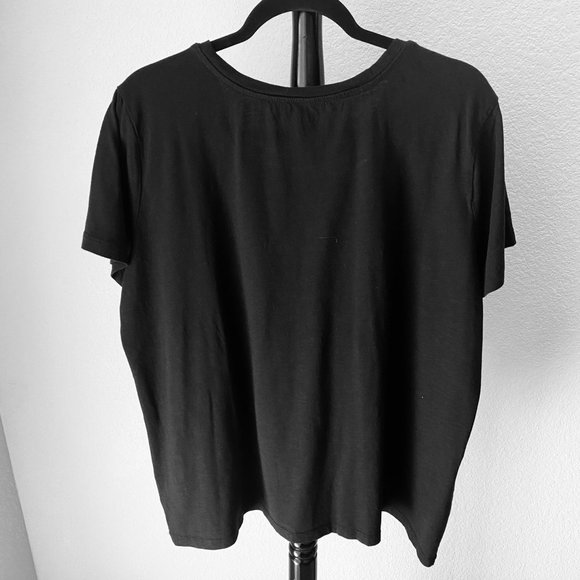 SALE: EDDIE BAUER, Black, Short Sleeve Tee Shirt, Round Neck, 3X - Picture 2 of 5
